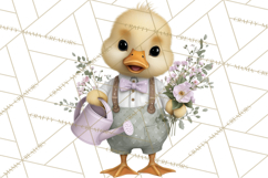 Easter Duckling Clipart, Cute Ducklings in Fancy Outfits Png Product Image 2