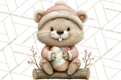 Yarn Animal Easter Clipart, Knitted Plush Easter Animals Png Product Image 2