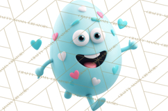 Cute Easter Egg Characters PNG, Adorable Spring Egg Clipart Product Image 2