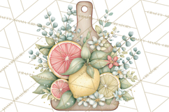 Citrus Kitchen Cottagecore PNG, Rustic Citrus Clipart, Lemon Product Image 2