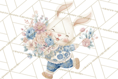 Chinoiserie Easter Clipart, Cute Elegant Bunny Easter Png Product Image 2