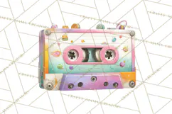 Pastel Retro 90s PNG, Cute Aesthetic Clipart, Checkerboard Product Image 2