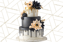 Birthday Cake Clipart, Tiered Cake PNG, Drip Cake PNG Product Image 2