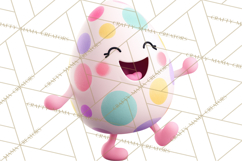 Cute Easter Egg Characters PNG, Adorable Spring Egg Clipart Product Image 3