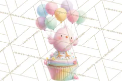 Pastel Birthday Clipart, Cute Party Animals PNG Product Image 4