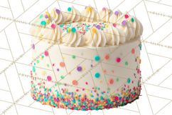 Birthday Cake Clipart, Tiered Cake PNG, Drip Cake PNG Product Image 5