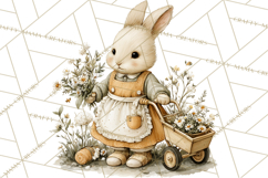 Vintage Garden Animals Clipart, Ducklings Bunnies Lambs Product Image 5