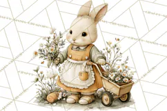 Vintage Garden Animals Clipart, Ducklings Bunnies Lambs Product Image 5