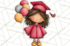 Kids Graduation Clipart PNG, Preschool Kindergarten Kids Product Image 2