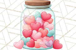 Bee Valentine Clipart PNG, Cute Kawaii Bee With Hearts Product Image 2