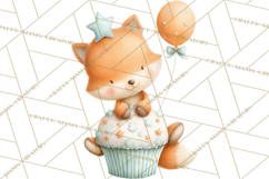 Pastel Birthday Clipart, Cute Party Animals PNG Product Image 2