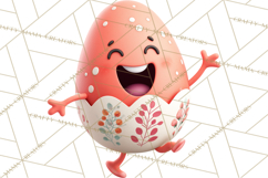 Cute Easter Egg Characters PNG, Adorable Spring Egg Clipart Product Image 2