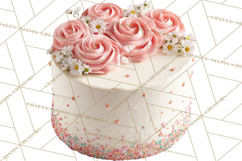 Birthday Cake Clipart, Tiered Cake PNG, Drip Cake PNG Product Image 2