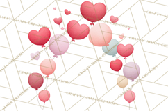 Bee Valentine Clipart PNG, Cute Kawaii Bee With Hearts Product Image 3