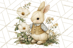 Vintage Garden Animals Clipart, Ducklings Bunnies Lambs Product Image 3