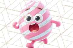 Cute Easter Egg Characters PNG, Adorable Spring Egg Clipart Product Image 3