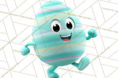 Cute Easter Egg Characters PNG, Adorable Spring Egg Clipart Product Image 4