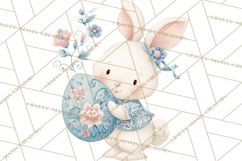 Chinoiserie Easter Clipart, Cute Elegant Bunny Easter Png Product Image 4