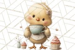 Springtime Baby Animal Clipart PNG, Cute Tea Party Bunnies Product Image 2