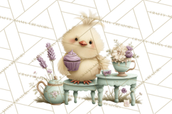 Springtime Baby Animal Clipart PNG, Cute Tea Party Bunnies Product Image 3