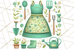 Spring Garden Tools Clipart, Cute Gardening Tools PNG Product Image 3