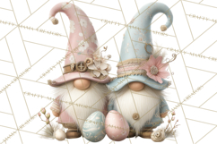 Easter Gnomes Clipart, Cute Bunny Hats, Pastel Eggs Png Product Image 3