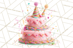 Cartoon Birthday Cake Clipart, Cute Realistic Cake PNG Product Image 3