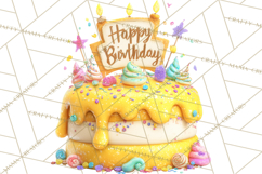 Cartoon Birthday Cake Clipart, Cute Realistic Cake PNG Product Image 4