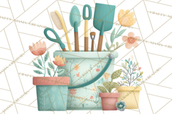Spring Garden Tools Clipart, Cute Gardening Tools PNG Product Image 4