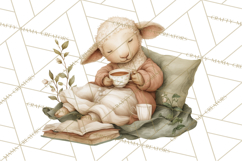 Vintage Spring Lamb Clipart, Whimsical Lamb Gardening Product Image 4