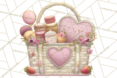 Valentine Picnic Party Clipart, Pink Heart Picnic PNG Product Image 4