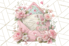 Pink Romantic Letter Clipart, Love Notes Clip Art PNG Product Image 4