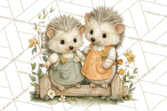 Vintage Garden Animals Clipart, Ducklings Bunnies Lambs Product Image 3