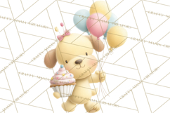 Pastel Birthday Clipart, Cute Party Animals PNG Product Image 3