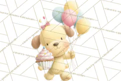 Pastel Birthday Clipart, Cute Party Animals PNG Product Image 3