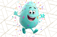 Cute Easter Egg Characters PNG, Adorable Spring Egg Clipart Product Image 3
