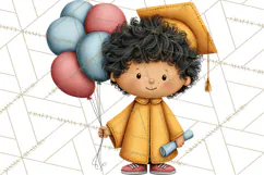 Kids Graduation Clipart PNG, Preschool Kindergarten Kids Product Image 3