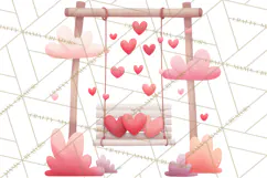 Bee Valentine Clipart PNG, Cute Kawaii Bee With Hearts Product Image 3