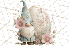 Easter Gnomes Clipart, Cute Bunny Hats, Pastel Eggs Png Product Image 5