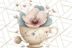 Springtime Baby Animal Clipart PNG, Cute Tea Party Bunnies Product Image 5