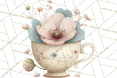 Springtime Baby Animal Clipart PNG, Cute Tea Party Bunnies Product Image 5