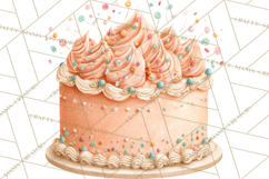 Cartoon Birthday Cake Clipart, Cute Realistic Cake PNG Product Image 2