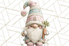 Easter Gnomes Clipart, Cute Bunny Hats, Pastel Eggs Png Product Image 2