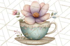 Springtime Baby Animal Clipart PNG, Cute Tea Party Bunnies Product Image 2