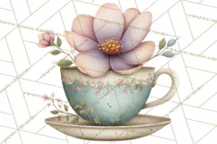 Springtime Baby Animal Clipart PNG, Cute Tea Party Bunnies Product Image 2