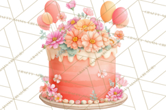 Cartoon Birthday Cake Clipart, Cute Realistic Cake PNG Product Image 3