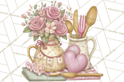 Valentine Picnic Party Clipart, Pink Heart Picnic PNG Product Image 3