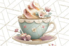 Springtime Baby Animal Clipart PNG, Cute Tea Party Bunnies Product Image 3