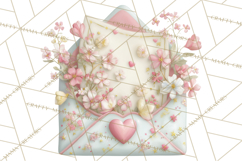 Pink Romantic Letter Clipart, Love Notes Clip Art PNG Product Image 3