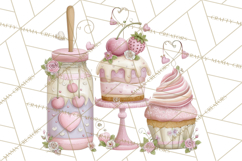 Valentine Picnic Party Clipart, Pink Heart Picnic PNG Product Image 4